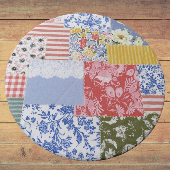 Kitchenaid Bowl Cover, Reversible Boho Patchwork and Blue Gingham Mixer Cover - Picture 4 of 4